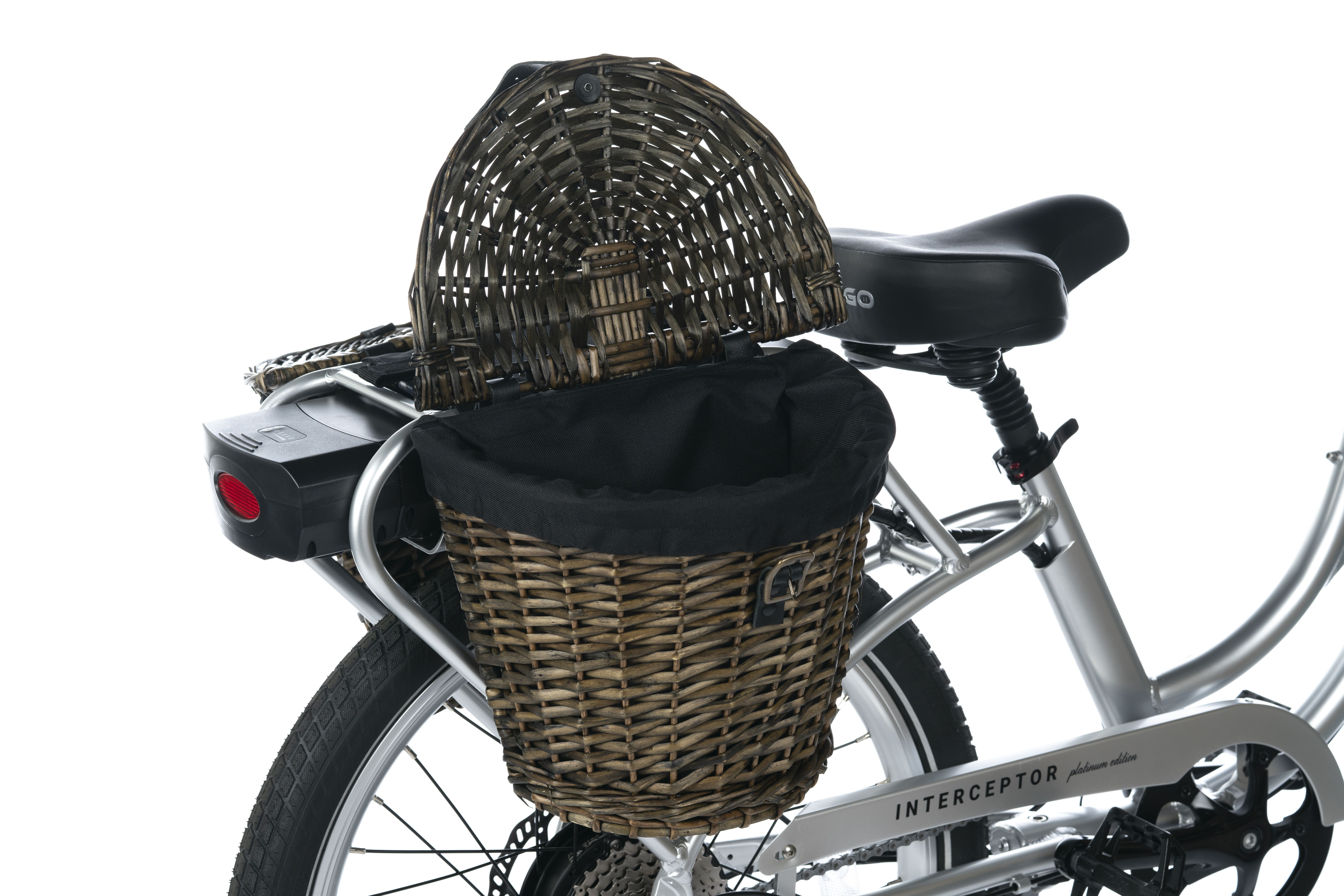 black wicker bike basket